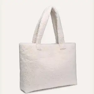 Ladies Winter Fur Plush Soft Large Capacity Fleece Teddy Fluffy Handbag Sherpa Tote Bag