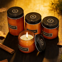 Bougie d'apothicaire en verre brun avec couvercle LITBRIGHT, bougie en vrac sans fumée, parfum d'ambiance pour la maison, parfum d'hôtel, bougies parfumées