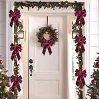 Ornement de Noël en velours orné de paillettes dorées, pour le sommet de l'arbre, la cheminée et la décoration de fenêtre