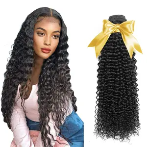 Wig Rambut Manusia Keriting Afro, Rambut Remy, Bundel Rambut Selaras Kutikula Brasil Virgin, Wig untuk Ekstensi Rambut Manusia WANITA HITAM