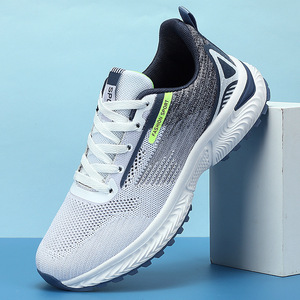 Men's White Mesh Walking <b>Shoes</b> Lace-up Round Toe Breathable Rubber Outsole EVA Midsole All Seasons Casual Sneakers - Product Image 5