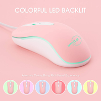 Mouse Gaming berkabel RGB Usb 1600 Dpi, Mouse komputer untuk Gamer