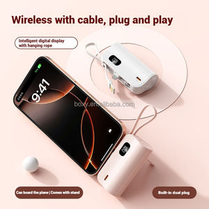 Nuovo Mini Power Bank 5000mAh portatile cavo incorporato batteria con doppia spina 5000mAh Power Bank - Product Image 5