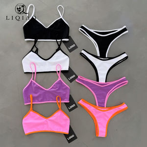 Новый сексуальный купальник-бикини с индивидуальным логотипом, бразильский микро-бикини из двух частей, пляжная одежда, треугольный купальник для женщин, с завязками по бокам, дышащий - Product Image 1