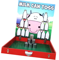 Jeu de Bingo pour Enfants avec Bouteilles de Lait, Balles Souples et Cibles en Bois, Thème Vache de Dessin Animé, Léger pour les Activités de Carnaval