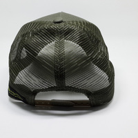 Casquette de camionneur verte en maille avec patch en caoutchouc PVC logo singe, casquette de baseball décontractée pour l'extérieur