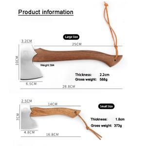 <b>Axe</b> Customizable Stainless Steel Fixed Blade Tactical Survival Knife Wooden Handle OEM Product for Pocket Hunting Industrial DIY - Product Image 6