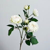 Bunga Mawar Sutra Besar Lembut Saat Disentuh, Mawar Mini, Kamelia, Bunga Buatan, Dekorasi Rumah, Perlengkapan Foto, Bunga Pernikahan/Pengantin