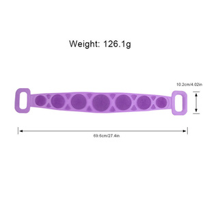 Custom Logo Double-sided Silicone <b>Back</b> Washing Device Ultra-long Shower Exfoliating Massage Adult Body <b>Scrubber</b> Belt Long Handle - Product Image 2