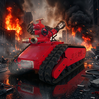Robot de lutte contre les incendies tout-terrain sur chenilles Q235 en acier, transmission d'images sans fil, télécommande à 150 mètres, pulvérisation d'eau longue portée