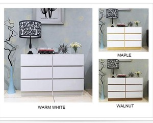 Meubles de chambre à coucher modernes d'occasion, couleur blanche, <span class=keywords><strong>commode</strong></span> en bois avec 6 tiroirs pour le <span class=keywords><strong>salon</strong></span> - Product Image 4