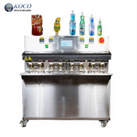 Machine à liquides semi-automatique KOCO PLC électrique haute vitesse pour huile, lait, jus, boissons, avec pompe en acier inoxydable et emballage plastique 200 ml