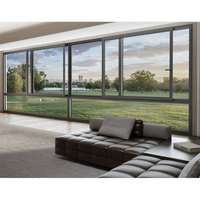 Ventana residencial impermeable Doble vidrio templado Rotura térmica Sistema deslizante de aluminio Ventanas