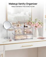 Tiroirs de rangement empilables transparents en plastique pour salle de bain, capacité 10 kg, boîtes de rangement pour maquillage, rouges à lèvres, bijoux et sacs