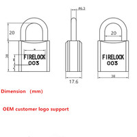 Cadenas Firelock 003, cadenas Lockwood, cadenas australien, cadenas pour hydrant d'incendie, rouge, grande taille 38 mm, pompes rouges, cadenas