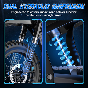 Bicicleta Eléctrica <span class=keywords><strong>de</strong></span> Montaña Todoterreno con Llantas Gruesas, Motor Trasero sin Escobillas, Doble Freno Hidráulico, Suspensión Delantera, <span class=keywords><strong>Shimano</strong></span> 7 Velocidades - Product Image 5