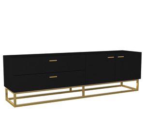 Soporte de TV con tomas de corriente para TV de 60 65 pulgadas, mesa de consola multimedia con estante de barra de sonido para sala de estar, dormitorio, Marrón rústico - Product Image 6