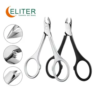 ELITER Manufacturers Beauty Products Scissor Shape Cuticle Nippers Cuticle Nippers Rubber Handle Cuticle Nippers