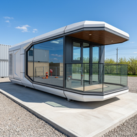 Capsule spatiale moderne, maisonnette préfabriquée, mini-maison modulaire, ADU pour jardin, location Airbnb, cabane intelligente avec salle de bain complète