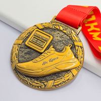 Médaille de compétition OEM durable en alliage de zinc, gravée, découpée, avec logo personnalisé, effet pailleté, émail, pour la danse