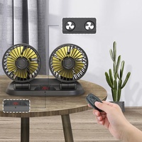 Ventilateurs de ventilation de refroidissement de voiture 12V Ventilateur à double tête 3 vitesses réglable 24V Ventilateur d'air refroidisseur pour l'été F411U 2 en 1 avec numéro de stationnement