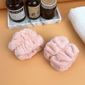 عصابة رأس لغسل الوجه من الصوف المرجاني معتمدة من OEKO ومعتمدة من REACH، تصميم لطيف مع ربطة أذن - Product Image 4