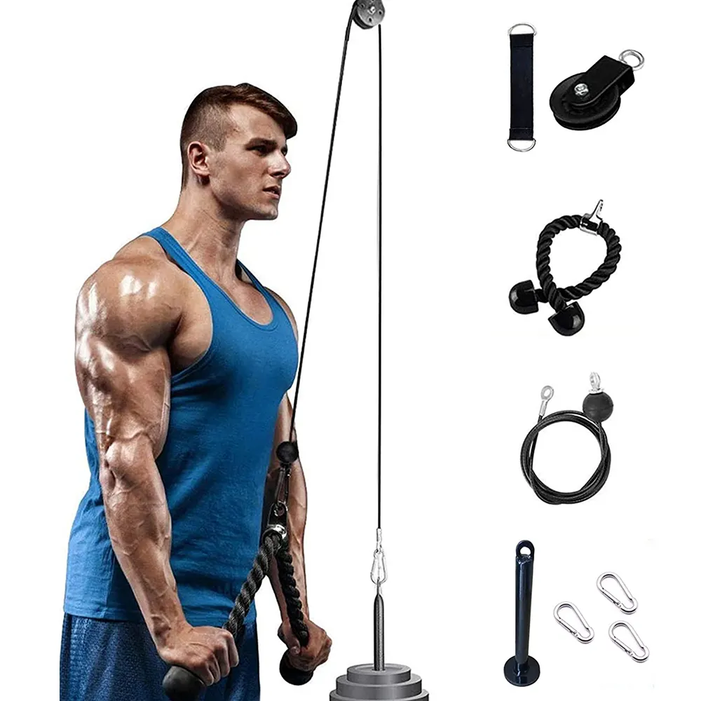 Fitness Arm Bizeps Trizeps Blaster Seils ystem Handkraft training Home Gym DIY Riemens cheibe Kabel maschine