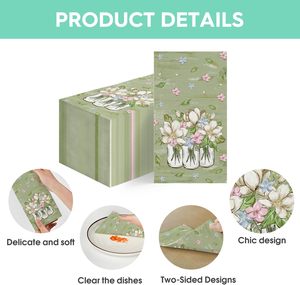 Serviettes en papier imprimées personnalisées avec logo pour cocktail, dîner, fête de mariage, couleur vert sauge, jetables - Product Image 3