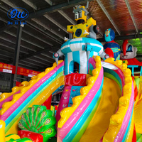Château gonflable géant Delilai avec toboggan, motif chien tacheté et Superman, en PVC, capacité 42 personnes, pour fêtes en extérieur