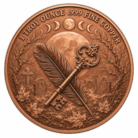 Pièce de monnaie commémorative ronde de 1 oz en cuivre pur 999, de haute qualité, avec revêtement peint, motif Corbeau et Tombe, pour Halloween et la collection
