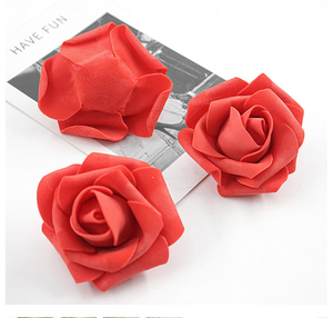 Fleur de rose en mousse 6,5 cm, tête de rose artificielle décorative, fleur de décoration de mariage, 100 pièces, grande taille - Product Image 3