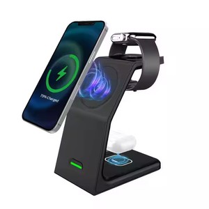 <span class=keywords><strong>Cargador</strong></span> Inalámbrico Magnético 3 en 1 con PD <span class=keywords><strong>de</strong></span> 15 <span class=keywords><strong>W</strong></span>, Soporte Vertical para Teléfono Móvil con Carga para Auriculares y Reloj Inteligente - Product Image 1