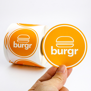 Etiquetas Adhesivas de Vinilo con Logotipo Personalizado, <span class=keywords><strong>en</strong></span> Rollo, <span class=keywords><strong>para</strong></span> Comida <span class=keywords><strong>para</strong></span> Llevar, Seguras <span class=keywords><strong>para</strong></span> Alimentos, <span class=keywords><strong>para</strong></span> Restaurantes, Cadenas de Hamburguesas y Servicios de Comida <span class=keywords><strong>para</strong></span> Llevar - Product Image 1