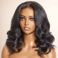 Perruques courtes sans colle en cheveux humains vietnamiens bruts, styles Body Wave, Deep Wave et lisses, avec closure en dentelle 5x5, pour femmes noires