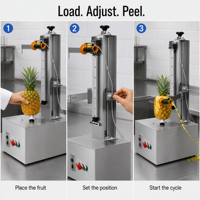 Compacte fruitenschilmachine voor kokosnoot, watermeloen, honingdauw, papaya, squash; schilverwijderaar voor voedselverwerking