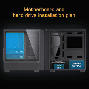 Boîtier d'ordinateur de <span class=keywords><strong>tour</strong></span> complète ATX personnalisé haut de gamme transfrontalier, châssis en acrylique, texture en <span class=keywords><strong>bois</strong></span>, fenêtre latérale, refroidissement par eau, jeu - Product Image 3