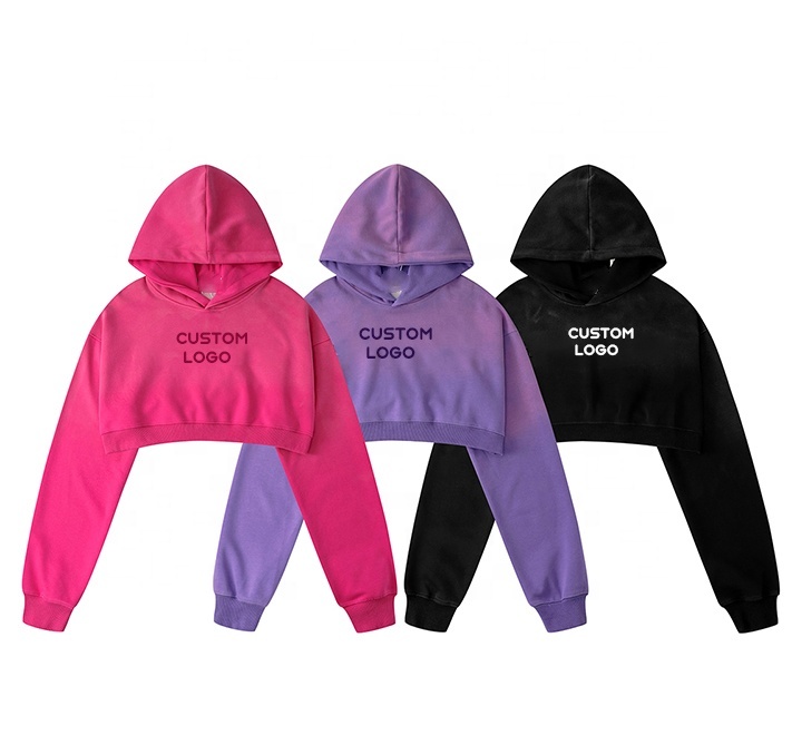 CL Casual Loose Solid Color Woman Crop Top Hoodie Sportswear Yoga Workout Long Sleeve Gym OEM Loose Ladies Club Hoodies