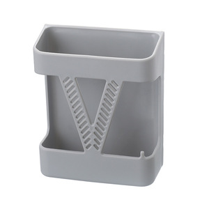 Soporte de pared para cargar el teléfono, plástico gris, adhesivo, sin perforaciones, para mesita de noche - Product Image 5