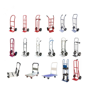 800lbs स्टील पी-हैंडल हाथ ट्रक 13 "न्यूमेटिक पहियों के गोदाम हाथ ट्रॉली - Product Image 2