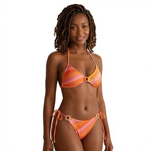 Conjunto de Bikini con Estampado de Cerezas para Mujer, Traje de Baño de Dos Piezas con Tirantes Triangulares y Estampado Floral, OEM Personalizado XH031 - Product Image 3