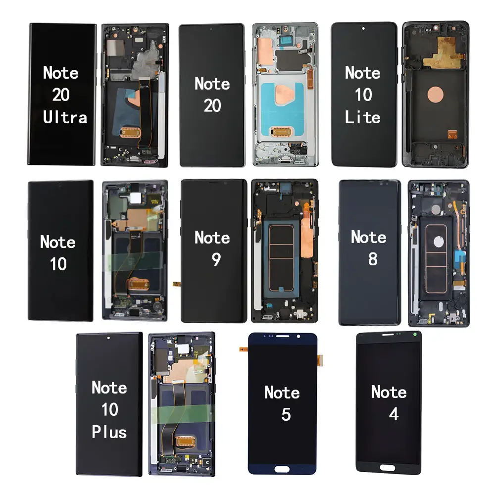 Mobile Phone LCDs for Samsung Galaxy Note 4 5 8 9 10 20 Plus LCD for Samsung Note 9 Note 20 Ultra LCD Touch Display