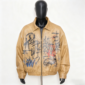 Bomber <strong>Jackets</strong> <strong>Leather</strong> <strong>Jackets</strong> With Rhinestones Custom Applique Embroidery Premium Men <strong>Leather</strong> for Men <strong>Winter</strong> <strong>Jacket</strong> - Product Image 1