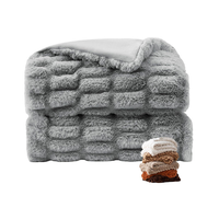 Plaid en fausse fourrure de lapin moelleuse en polyester et élasthanne tricoté Zhengtai pour la décoration intérieure