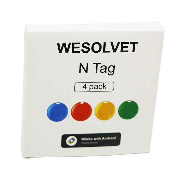 Durable Plastic WESOLVET Google Find My Hub Locator Anti-Lost Device for Pets Keys Compatible Google Air Tag Smart GPS Tracker