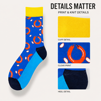 Chaussettes d'automne personnalisées OEM - Polyester/Nylon/Coton/Fibre de bambou/Laine, résistantes aux déchirures, séchage rapide, sans coutures, impression intégrale 360°