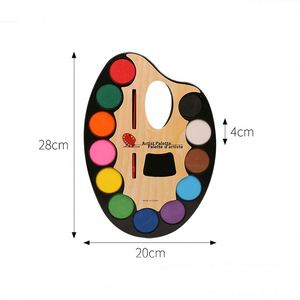 12 Colors Solid Cake Watercolor <b>Paint</b> Set with Brush for Kids for Painting on Paper <b>Canvas</b> Glass - Product Image 5