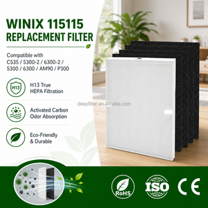 Filtre de remplacement <span class=keywords><strong>Winix</strong></span> 115115 compatible avec les purificateurs <span class=keywords><strong>d</strong></span>'<span class=keywords><strong>air</strong></span> C535 5300-2 6300-2, filtre à charbon HEPA H13 véritable - Product Image 1
