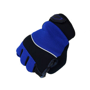 Gants de travail de sécurité à doigts entiers bleus personnalisables Mécanicien utilitaire flexible avec cuir synthétique accepte le logo personnalisé - Product Image 4