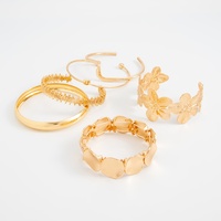Ensemble de bracelets joncs ondulés empilables style bohème rétro pour femme, tendance, manchette ouverte, accessoires de poignet, bijoux