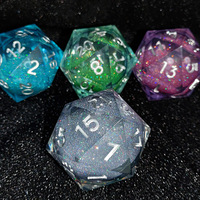 Single Liquid Quicksand Dragon Dice D20 Jumbo surdimensionné 50mm Sharp Edge Resin Polyhedral DND Dice set avec logo personnalisé